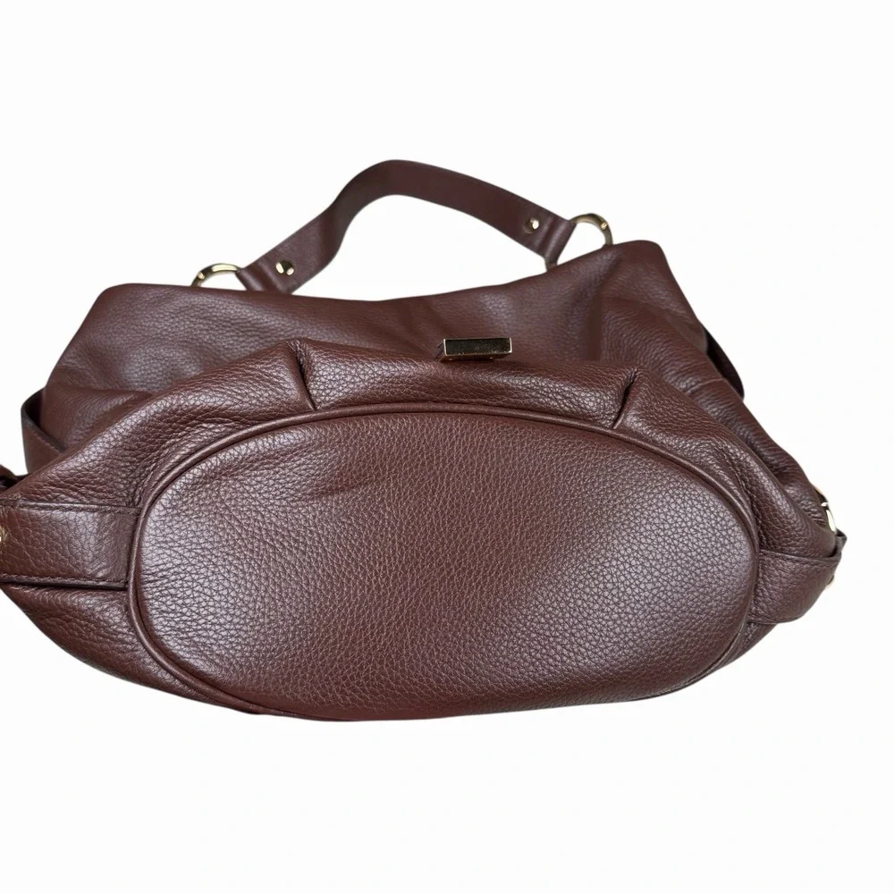 Michael Kors Pebbled Leather Hobo Handbag Shoulder Bag in Brown, Gold Hardware‎